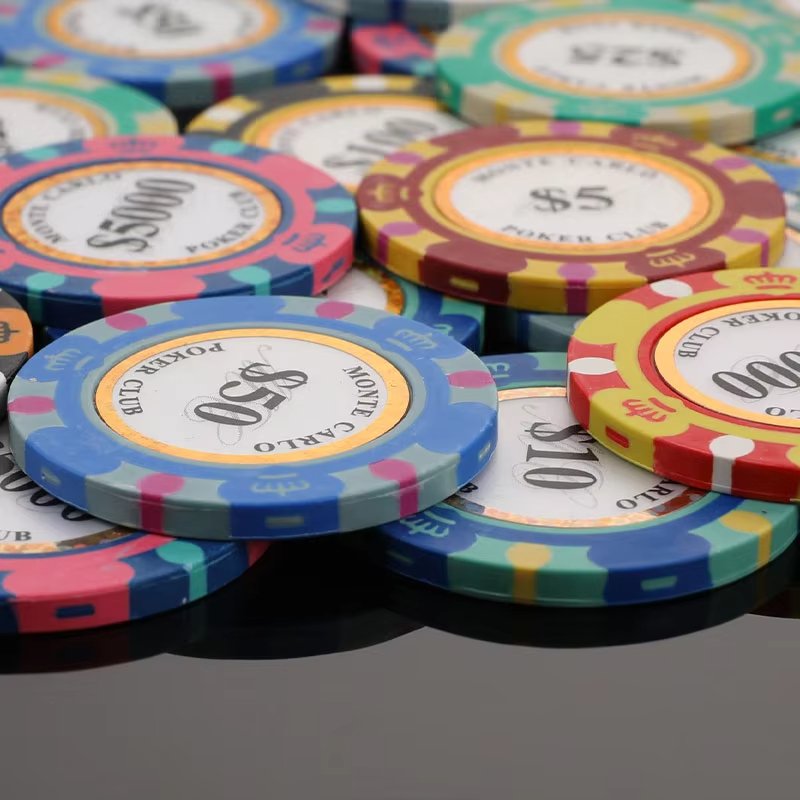 Clay Poker Chip Set Casino Coins Poker 40mm Metal 14g Entertain Casino Coins Monte Carlo Chips Poker Club Accessories