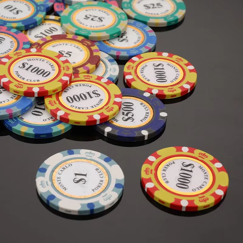 Clay Poker Chip Set Casino Coins Poker 40mm Metal 14g Entertain Casino Coins Monte Carlo Chips Poker Club Accessories