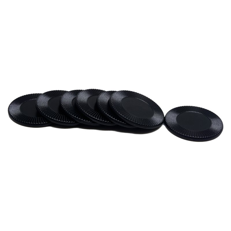 wholesale Opaque black, with lines on the outer ring, coin-sized Qualified ABS plastic round wafer Counting Chips high quality