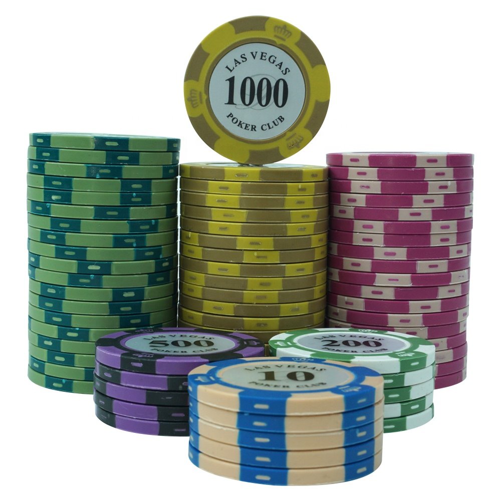 High quality 2 tone poker chips clay 14g 40mm las vegas 3 crowns chips white number stickers 25 or 50pcs per roll for casino