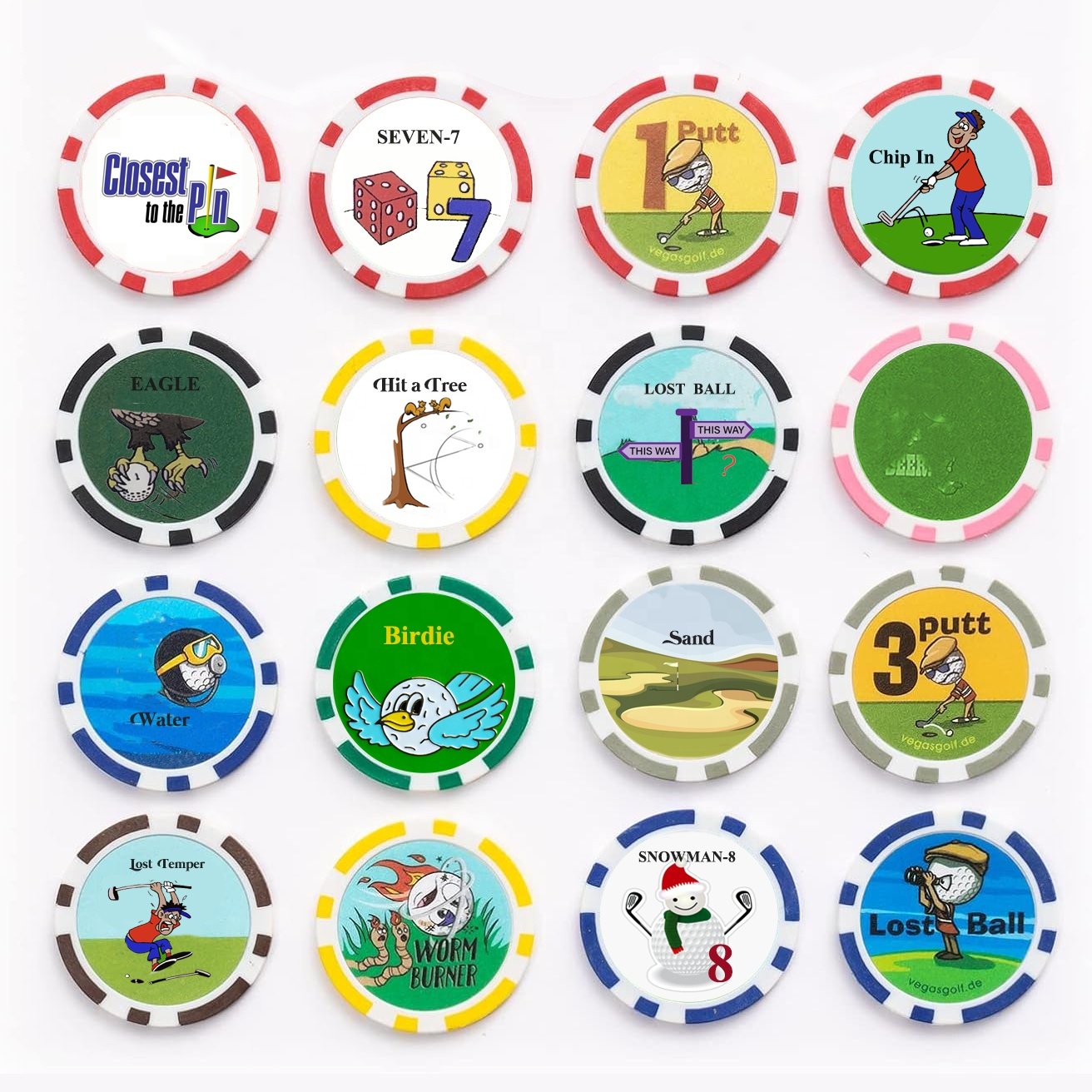 Wholesale Personalized Colorful ABS Plastic Clay Golf Ball Marker Poker Chip