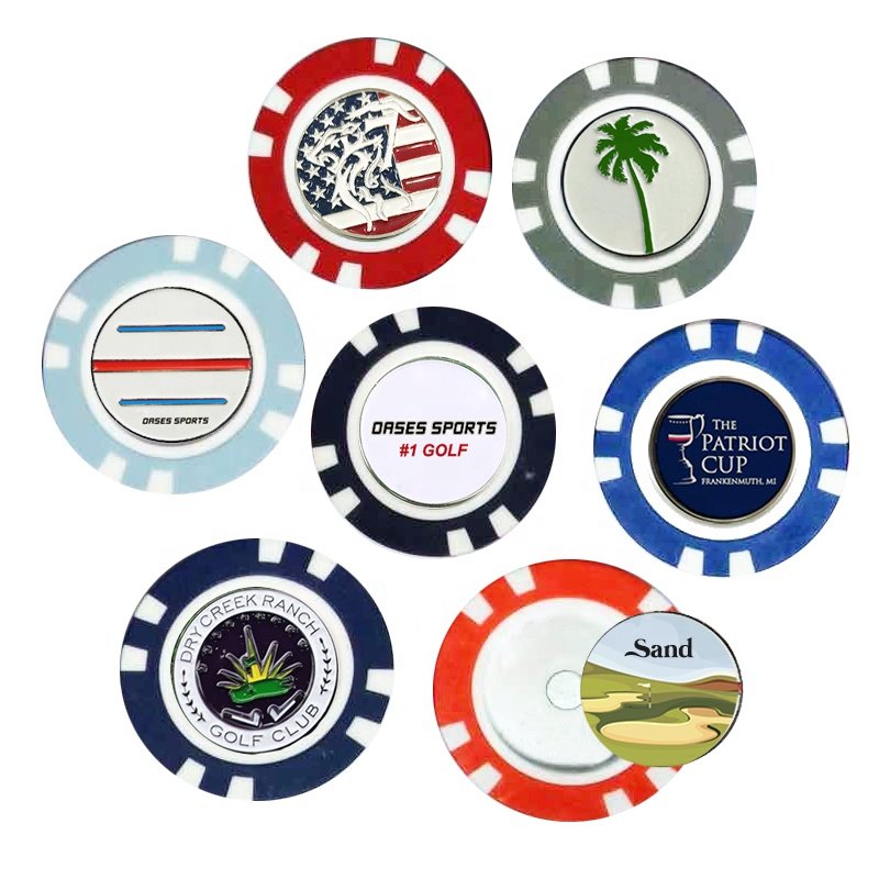 Wholesale Personalized Colorful ABS Plastic Clay Golf Ball Marker Poker Chip