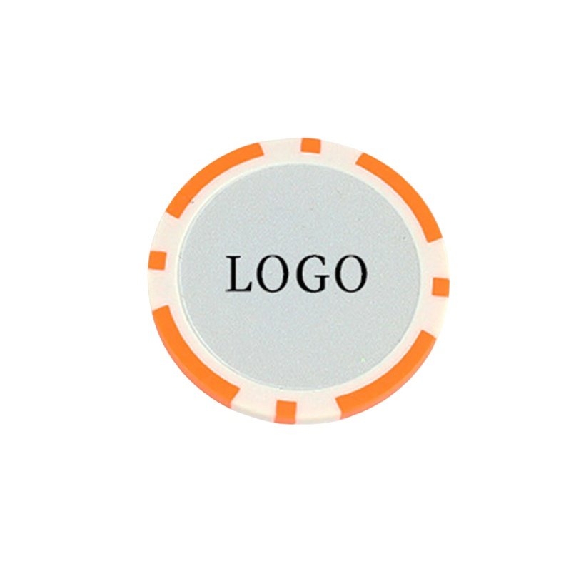 Personalized full color logo 40mm diameter poker chip golf ball marker