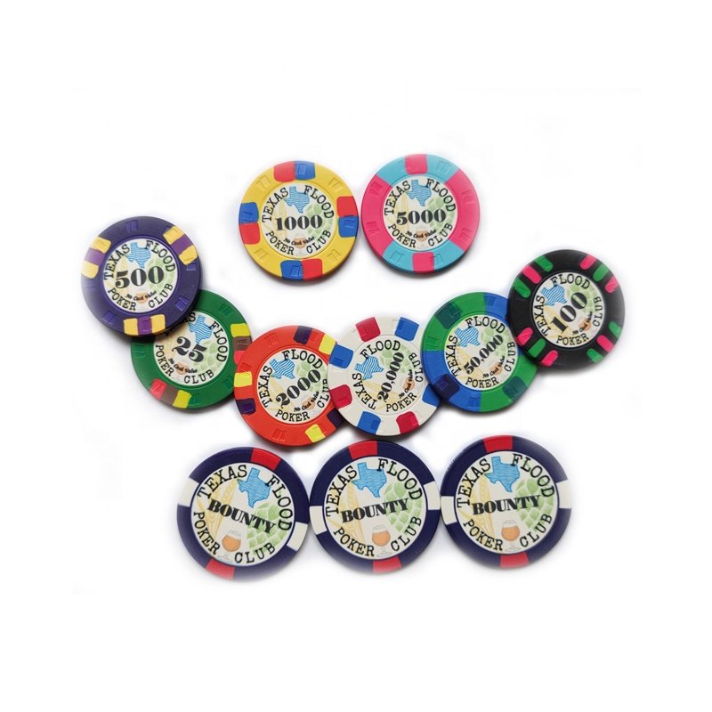 12G 43MM TEXTURE SURFACE Ceramic Poker Chips custom made your values and chips color
