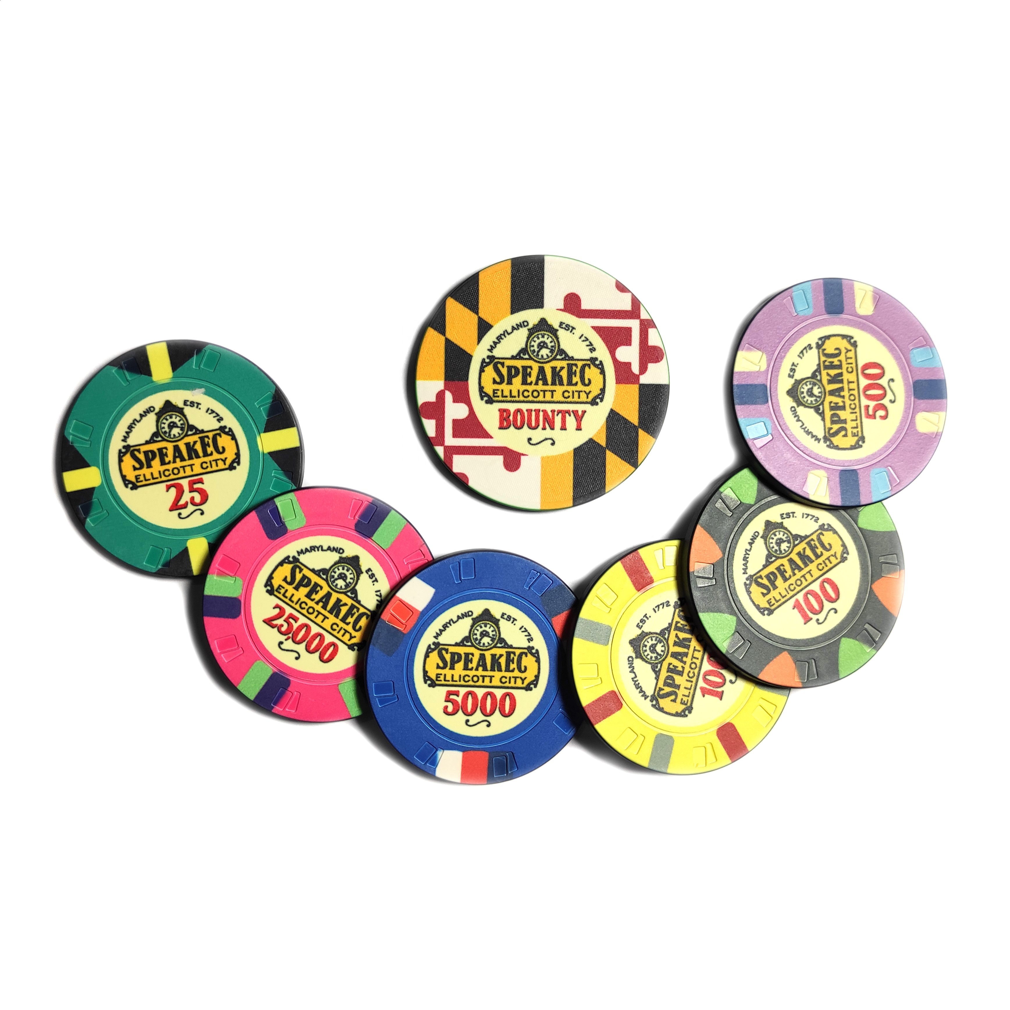 12G 43MM TEXTURE SURFACE Ceramic Poker Chips custom made your values and chips color