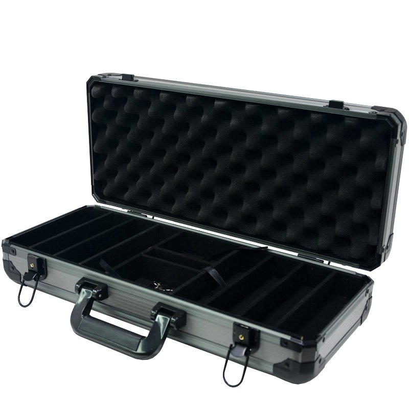 Hot Sale 500pcs/set Casino Clay Texas Hold'em Custom Black Jack Metal Coins with Thickening Suitcase Poker Chip Sets Supplier