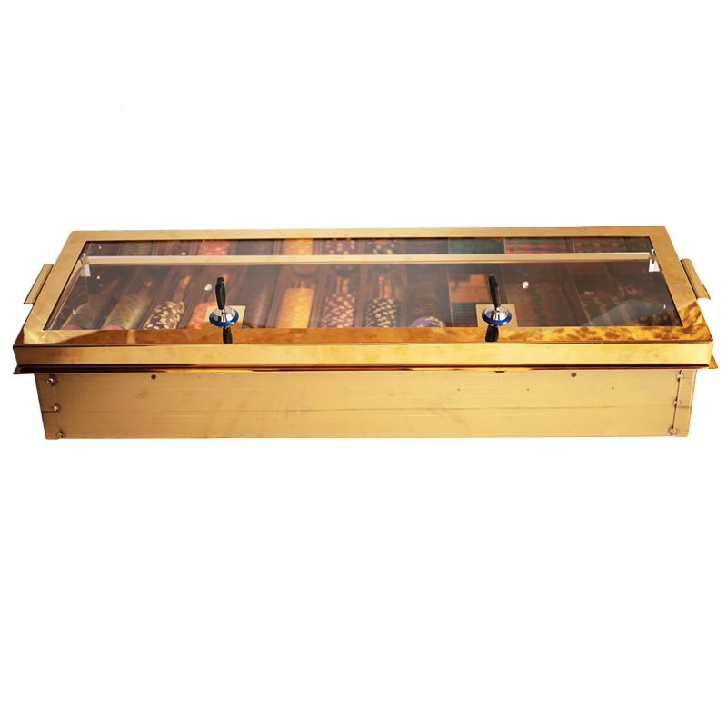 Casino Baccarat Titanium Alloy Poker Chip Holder Metal Golden Poker Chip Tray With Lid And Lock