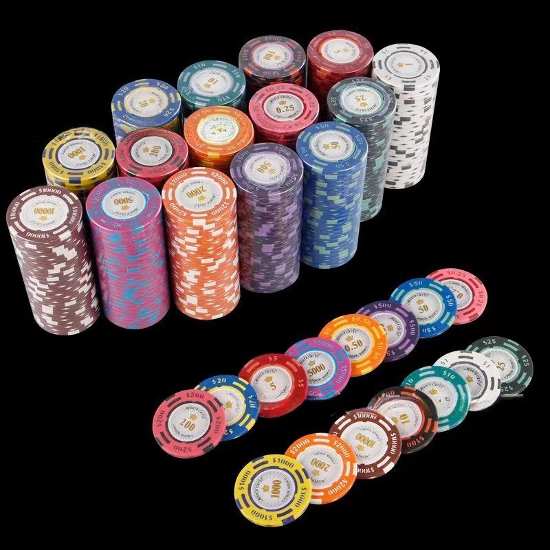 2024 Wholesale Personalize Logo Ceramic Abs Clay Poker Chips Set