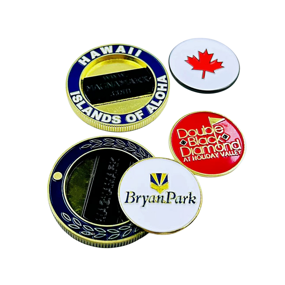 2pcsetic Custom Logo Pocketnozzleremovable Golf Ball Marker Zinc Alloy Portable Opp Bag Magnetic Golf Ball Marker Hat Clip