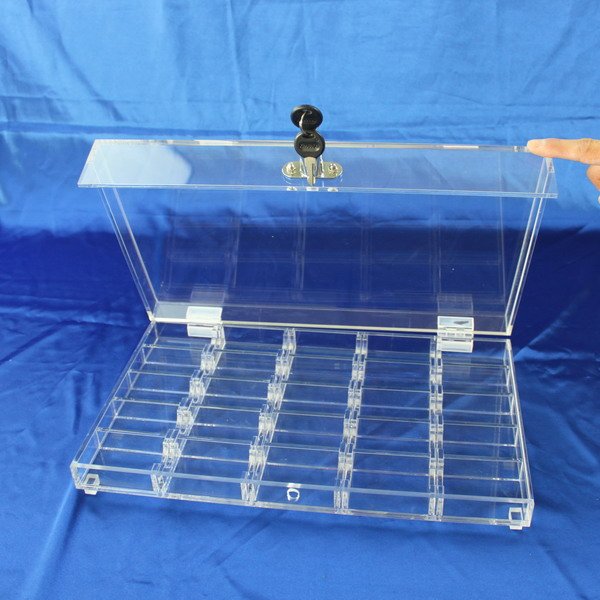 Texas Poker Accessories High Quality 600PCS Casino Acrylic Transparent Poker Chips Game Tray Box Case With Lock