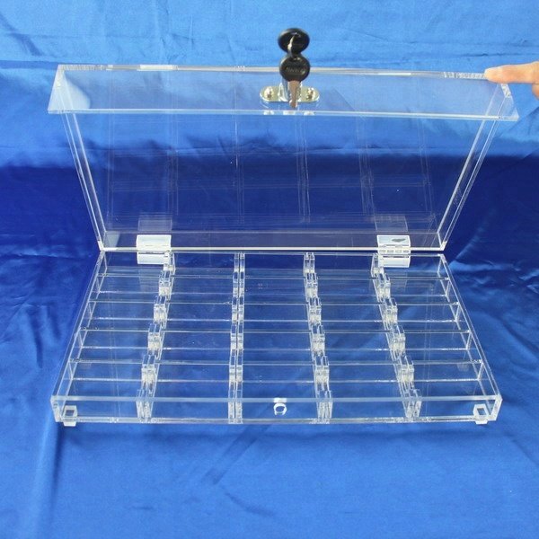 Texas Poker Accessories High Quality 600PCS Casino Acrylic Transparent Poker Chips Game Tray Box Case With Lock