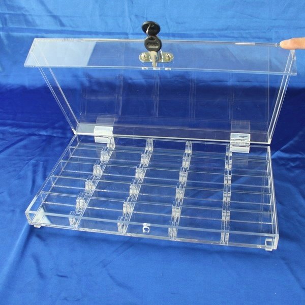 Texas Poker Accessories High Quality 600PCS Casino Acrylic Transparent Poker Chips Game Tray Box Case With Lock