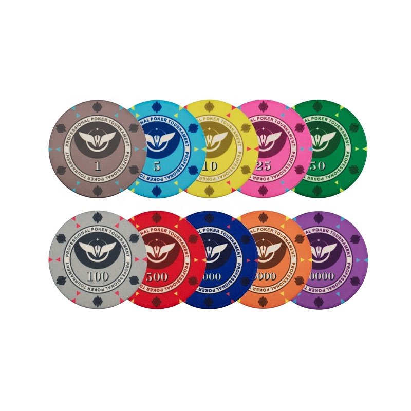 Fully customisable EPT Professional Ceramic Material Poker Chips 10g and 40MM poker chips with customises design colour and logo