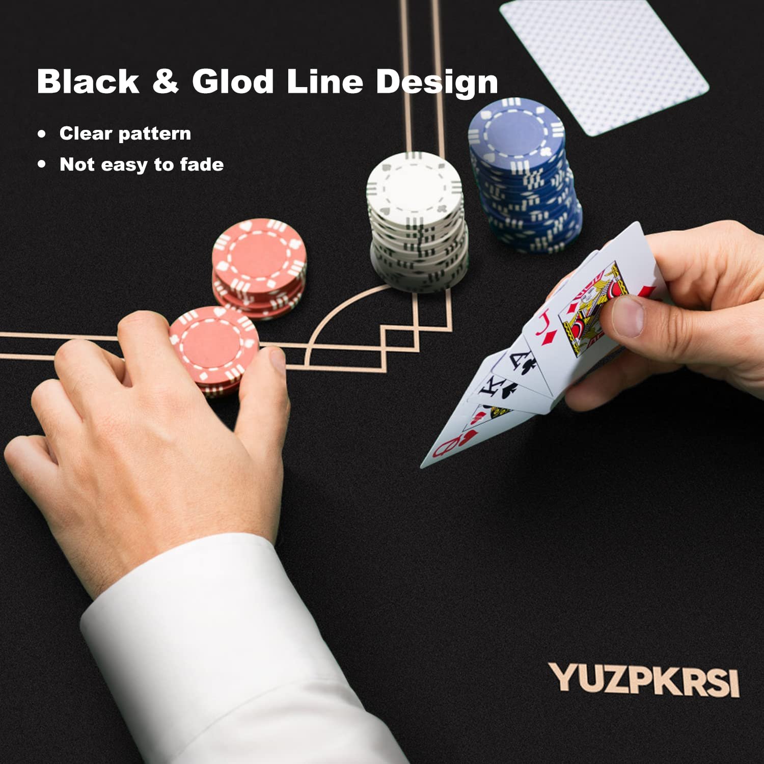 Round poker Table Cloth Waterproof Non-slip Game Casino Rubber poker Table Mat Folding Portable Rubber poker Table Mat
