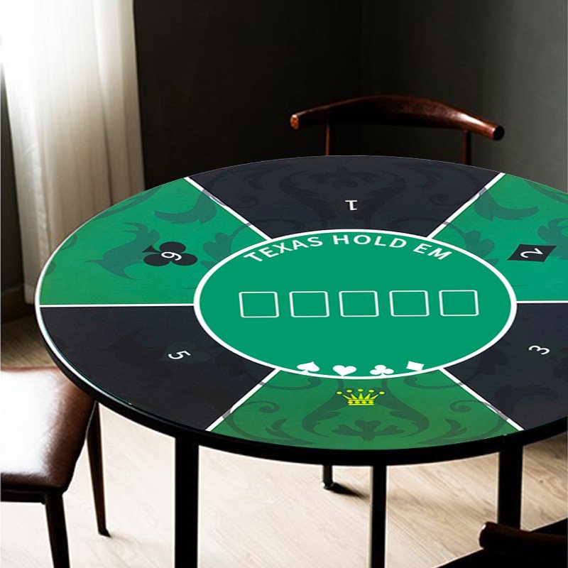 Round poker Table Cloth Waterproof Non-slip Game Casino Rubber poker Table Mat Folding Portable Rubber poker Table Mat