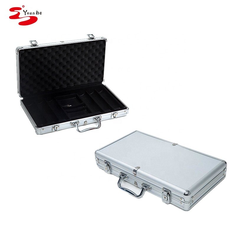 100/200/300/500/1000 Chips Capacity Metal Aluminum Poker Chip Storage Case