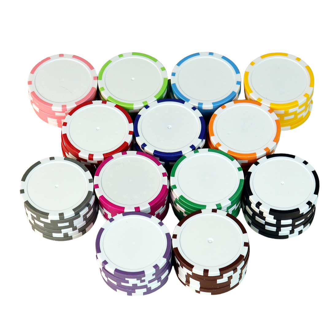 Personalized High Quality Casino Gambling Count Tokens Ceramic Clay 11.5G ABS Blank 8 Stripe Poker Chips for Promotion Gift Game