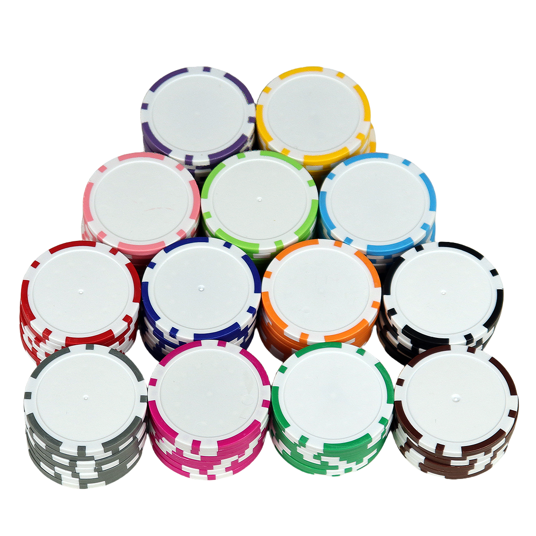 Personalized High Quality Casino Gambling Count Tokens Ceramic Clay 11.5G ABS Blank 8 Stripe Poker Chips for Promotion Gift Game