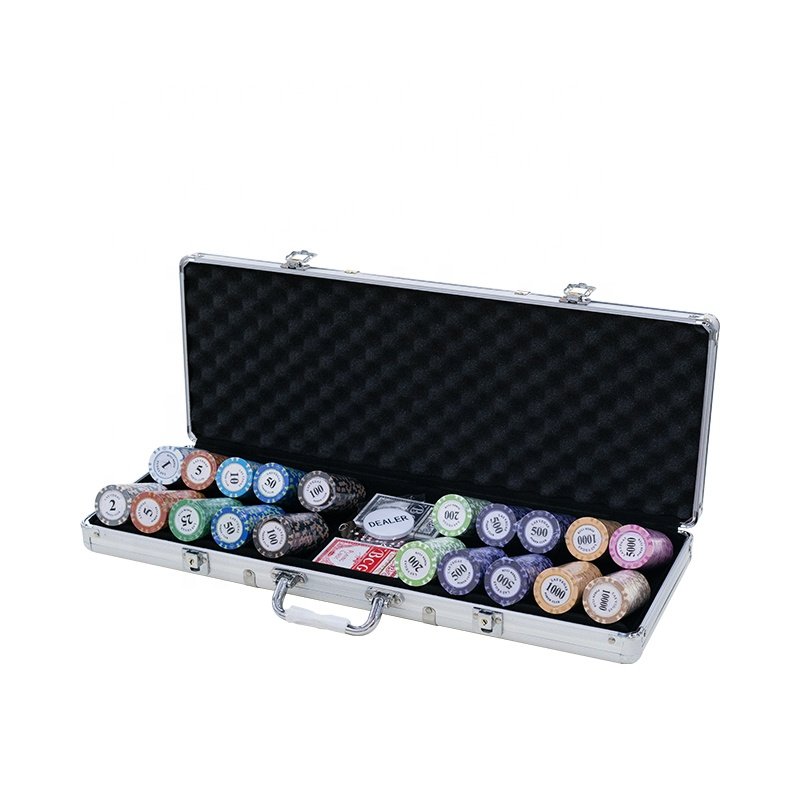 YH 500pcs/set Clay Gambling 14g Casino Crown Poker Chips Mix Color Texas Poker Chips Set For Sale