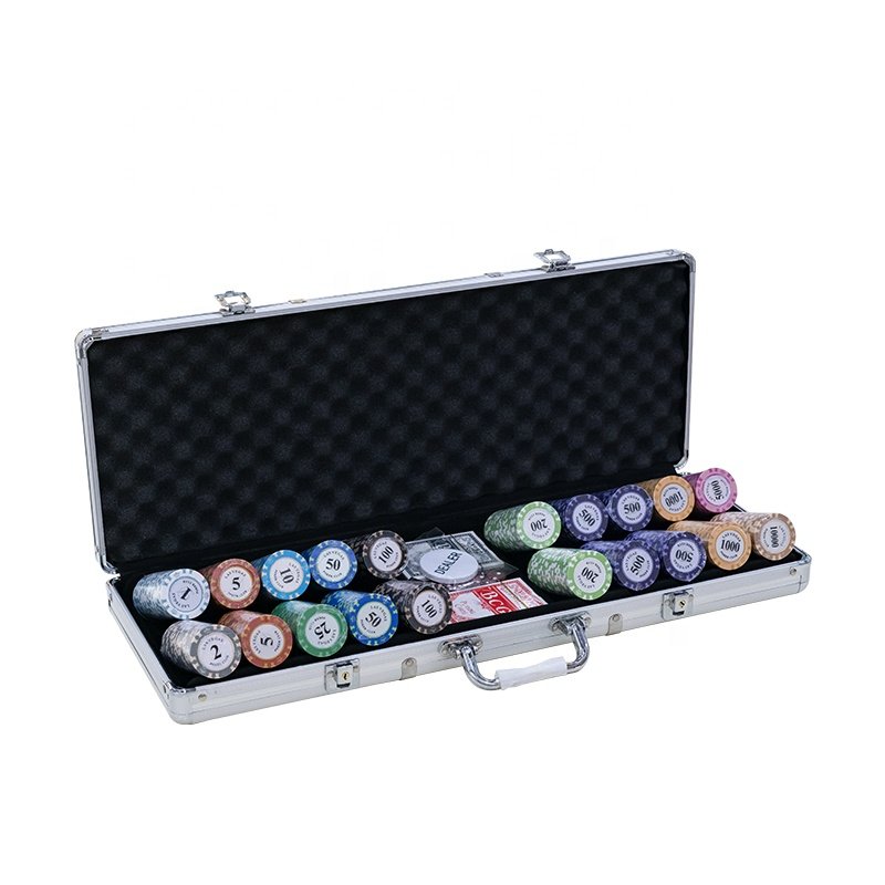 YH 500pcs/set Clay Gambling 14g Casino Crown Poker Chips Mix Color Texas Poker Chips Set For Sale