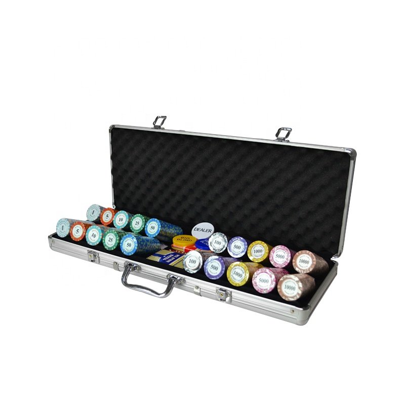 YH 500pcs/set Clay Gambling 14g Casino Crown Poker Chips Mix Color Texas Poker Chips Set For Sale