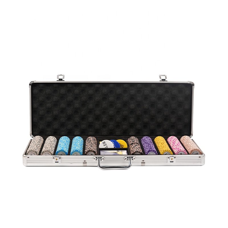 YH 500pcs/set Clay Gambling 14g Casino Crown Poker Chips Mix Color Texas Poker Chips Set For Sale