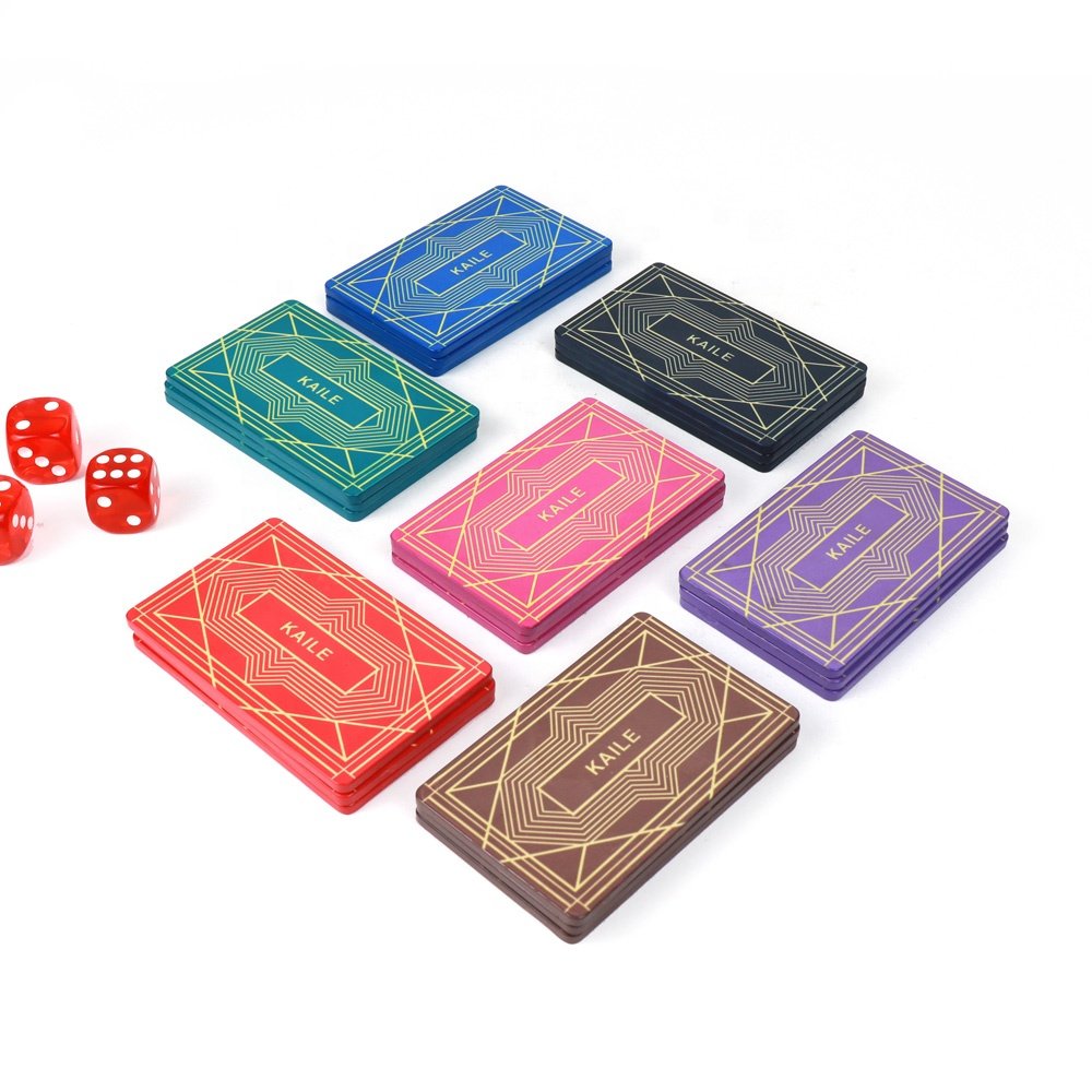 Factory custom kaile ceramic poker plaques 39g rectangle chips 83.5x52.5x3.5mm custom logo for casino professional poker club
