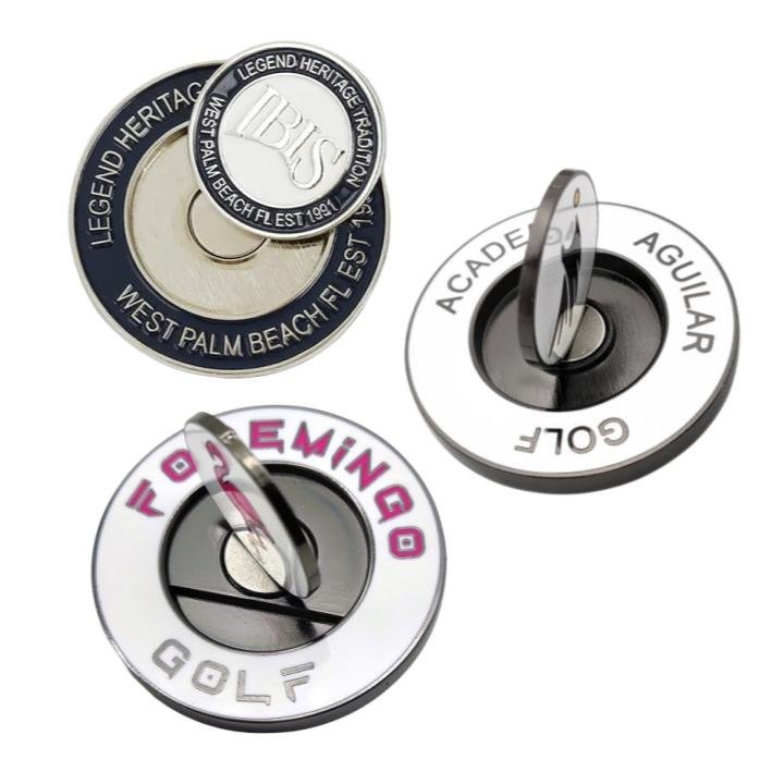 Custom Poker Chip Golf Marker Clip 3d Coin Design Magnetic Golf Ball Marker Coin for Golf Club