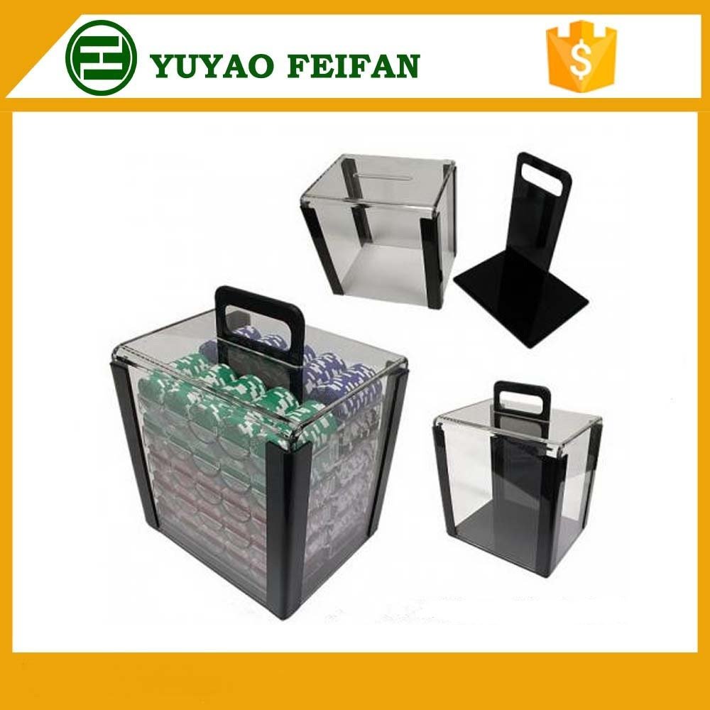 1000pcs plastic box with transparent tray ceramic sticker poker chip set
