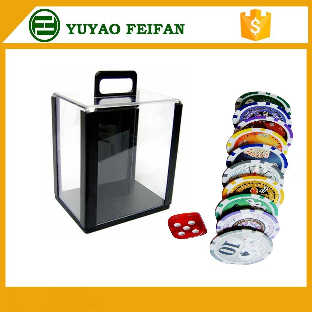 1000pcs plastic box with transparent tray ceramic sticker poker chip set