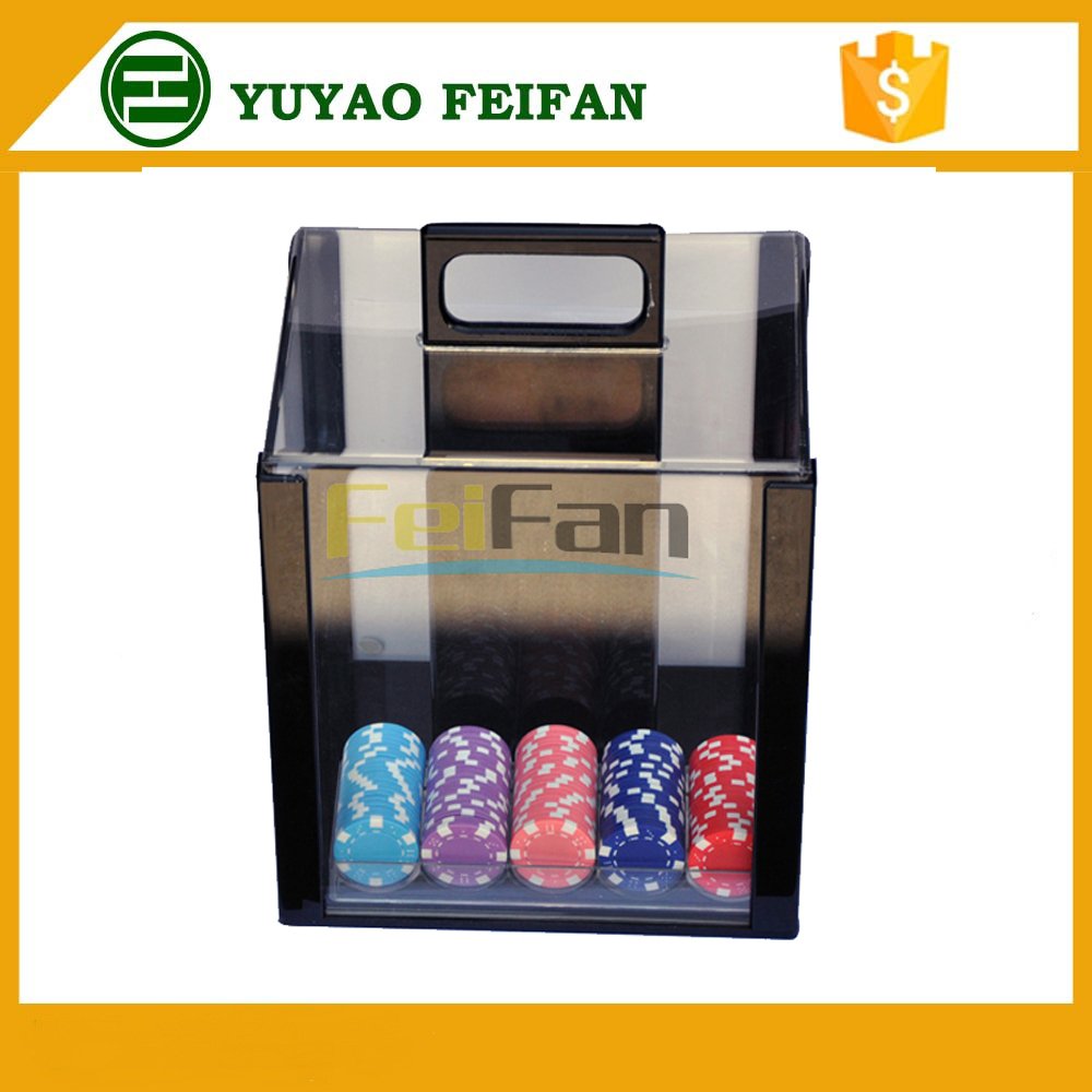 1000pcs plastic box with transparent tray ceramic sticker poker chip set