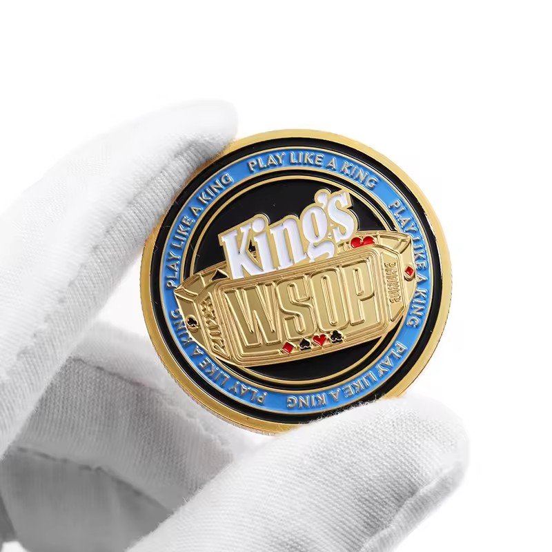 Wholesale luxury gold European professional custom logo enamel metal poker chips