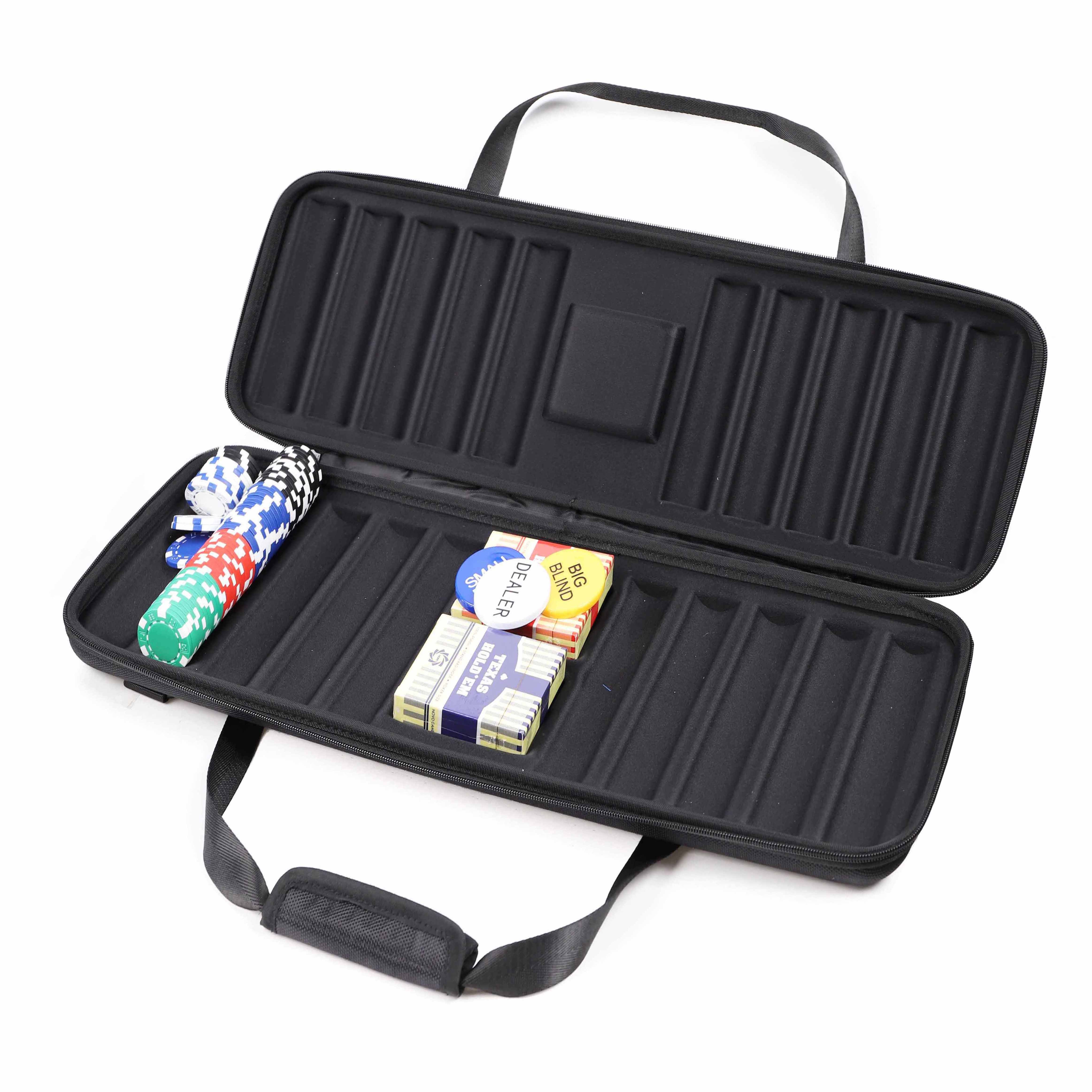 Custom Portable Carrying Las Vegas Casino 500 Poker Chips Set Case Box, EVA Poker Chips Case