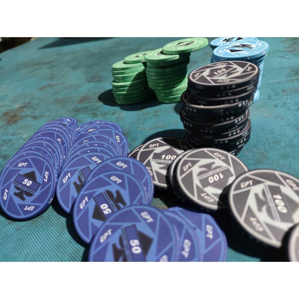 YH 100pcs 300pcs 500pcs 39mm Ceramic EPT Texas Poker Chips Gambling Game Chips Poker Set With Aluminum box