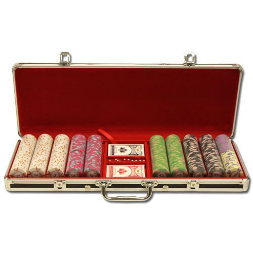 New 500 Milano 10g Clay Poker Chips Set with Black Aluminum Case