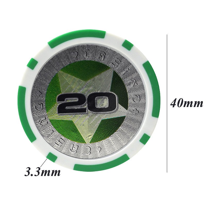 Custom Logo & Pattern ABS Metal Composite Poker Chips for Casino Token & Club Room Use