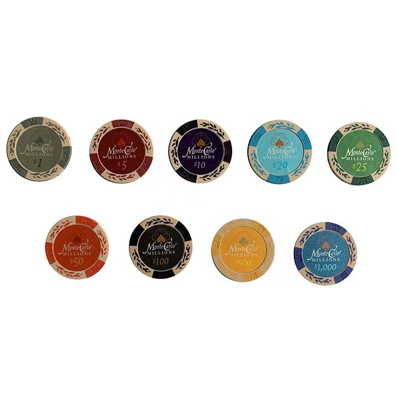 Direct Sale 14g Poker Clay Chip Two Color Wheat Ear Chip Plastic Game Coins Casino Chips