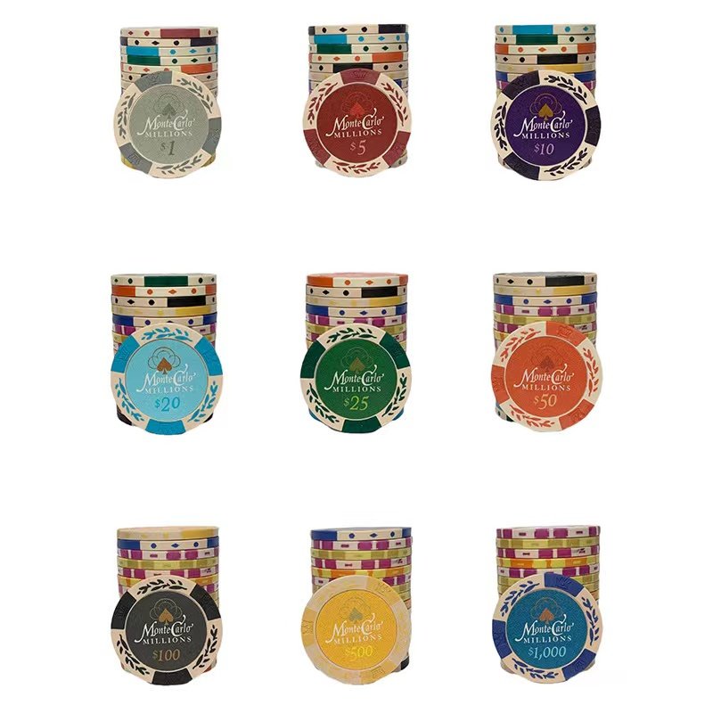 Direct Sale 14g Poker Clay Chip Two Color Wheat Ear Chip Plastic Game Coins Casino Chips