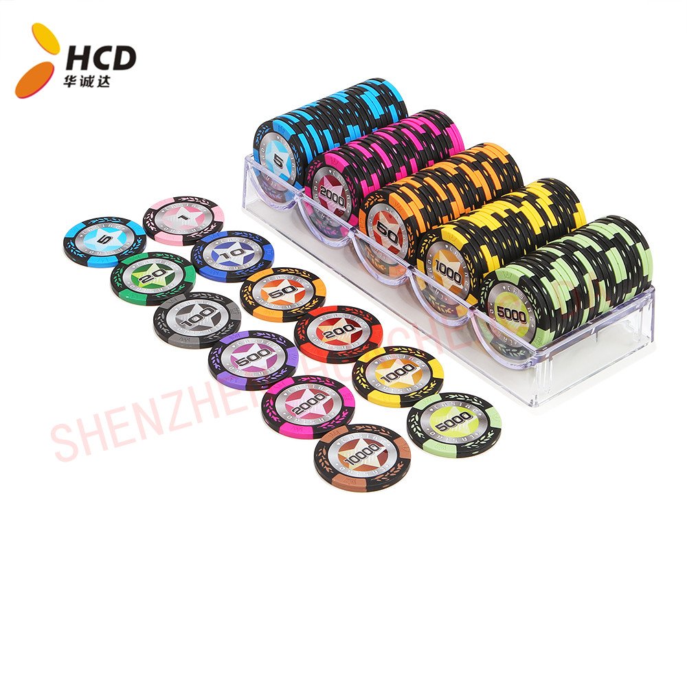 High Quality Professional Grade Poker Chips with Suit Design for Professional Play