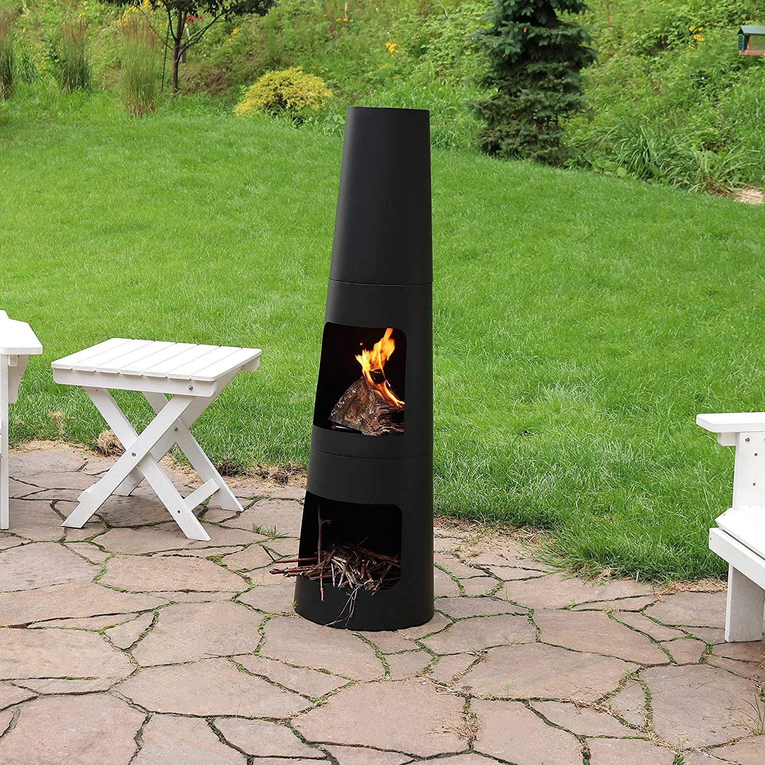 European Market Backyard Stand Long Chimnea Fire Pit
