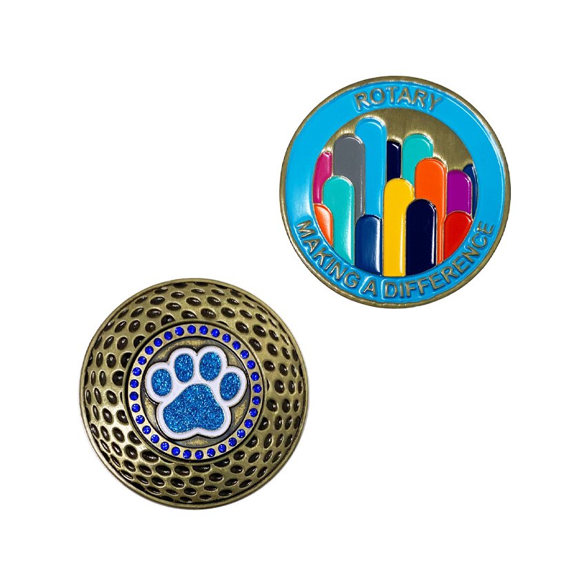 manufacturer golfer club logo custom soft enamel magnet poker chip golf ball marker