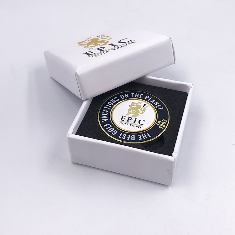 custom golf chip box packing company logo metal poker chip and magnet ball marker