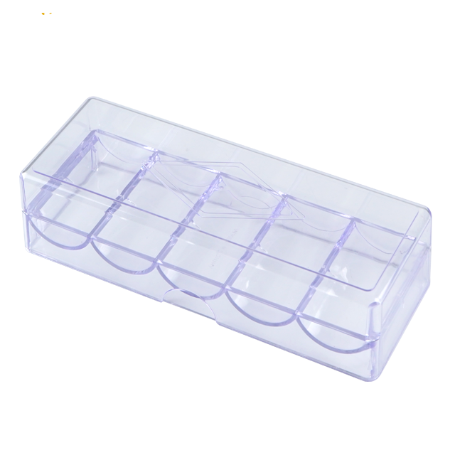 YH 100pcs Acrylic Clear Poker Chip Tray To Hold 40mm Poker Chips Case
