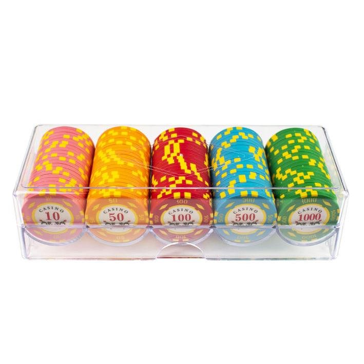 YH 100pcs Acrylic Clear Poker Chip Tray To Hold 40mm Poker Chips Case