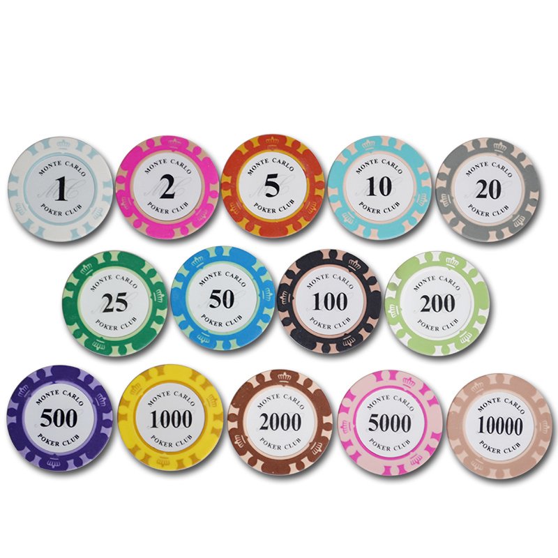 100pcs monte carlo jetons poker chips set kit
