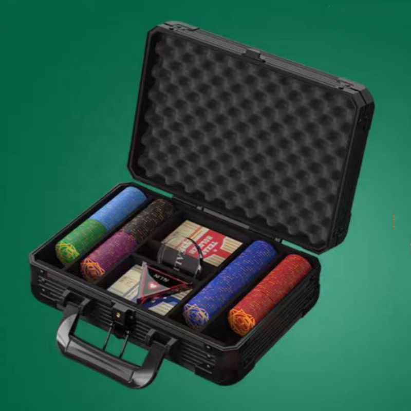 Professional 200pcs Ceramic Poker Chips Set with Storage Case for Casinos
