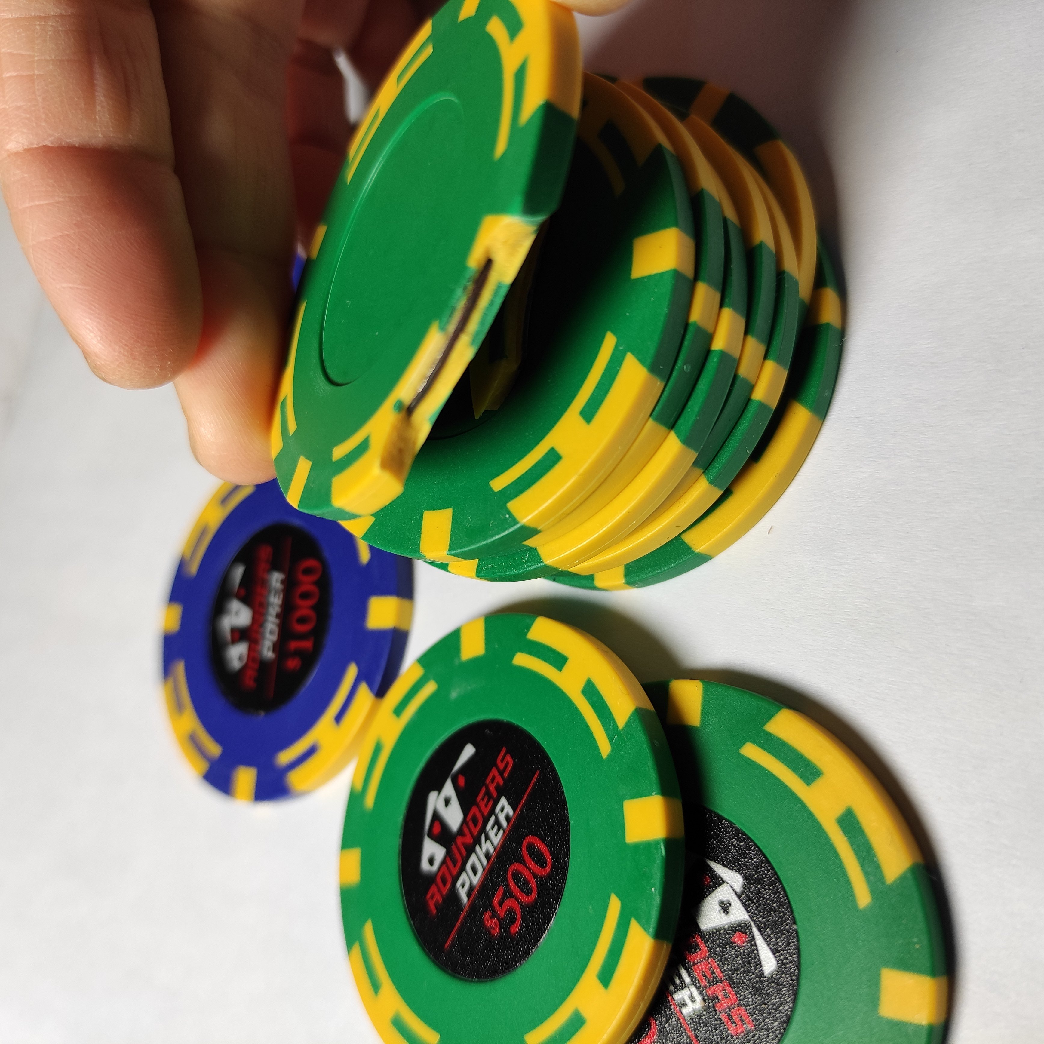50MM 19G oversized CLAY POKER CHIPs WITH STICKER INSERT