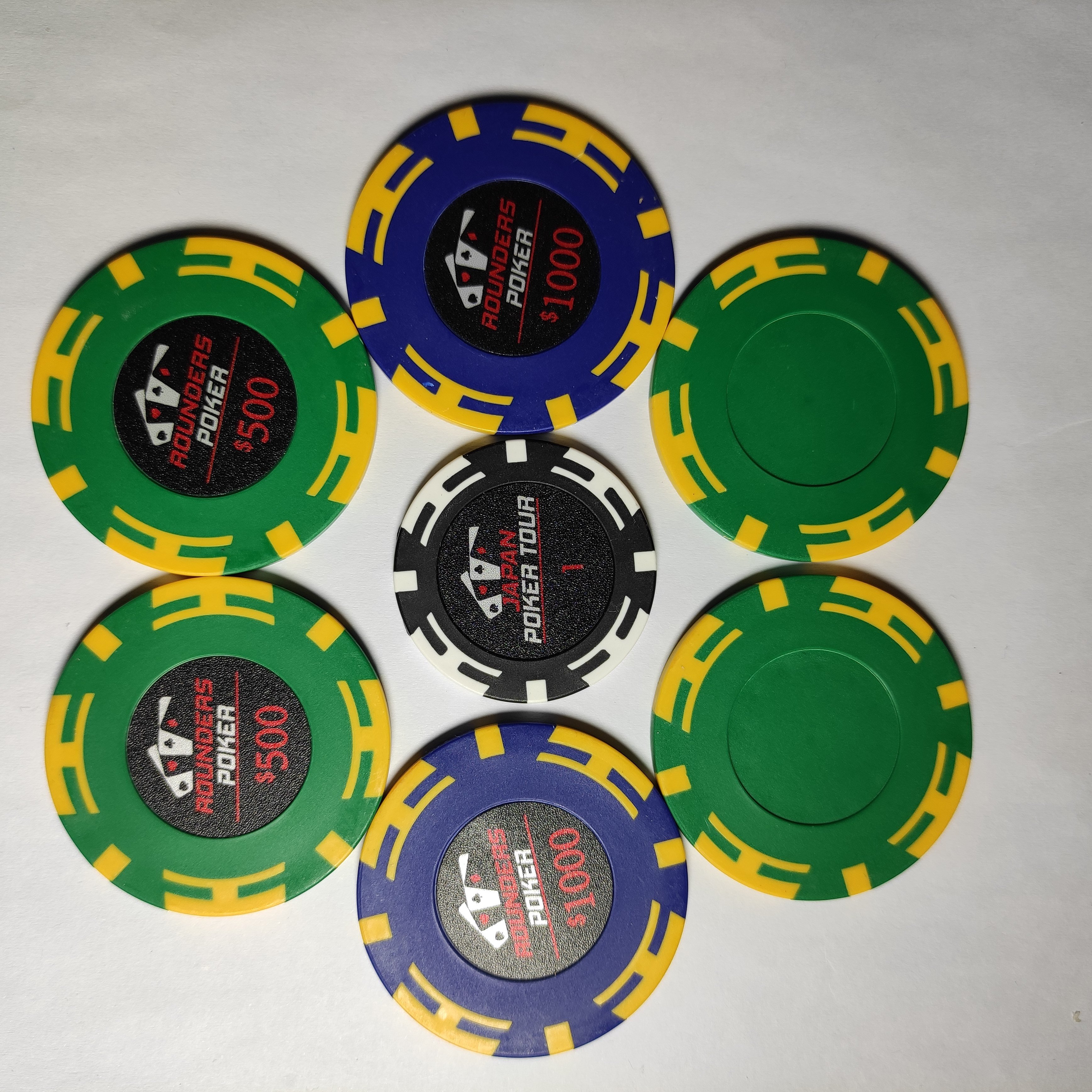 50MM 19G oversized CLAY POKER CHIPs WITH STICKER INSERT