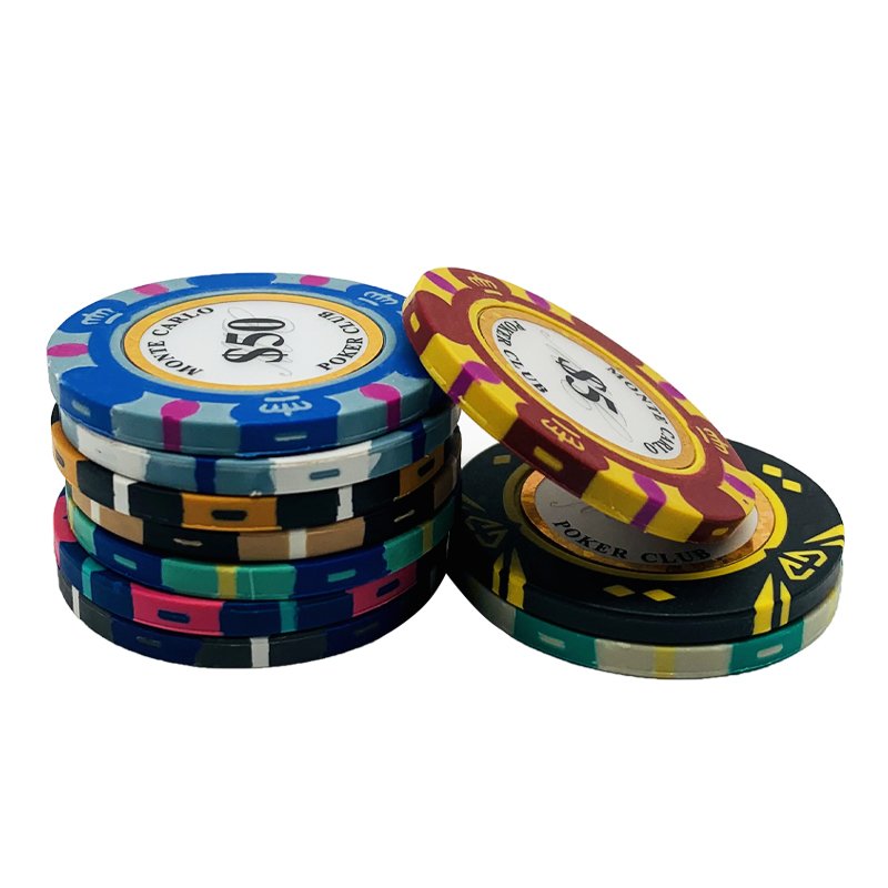 Clay Poker Chips 14g Set Casino Poker Coins 40mm Entertainment Custom Poker Chip Texas Hold'em Dollar Game USA FBA Drop Shipping