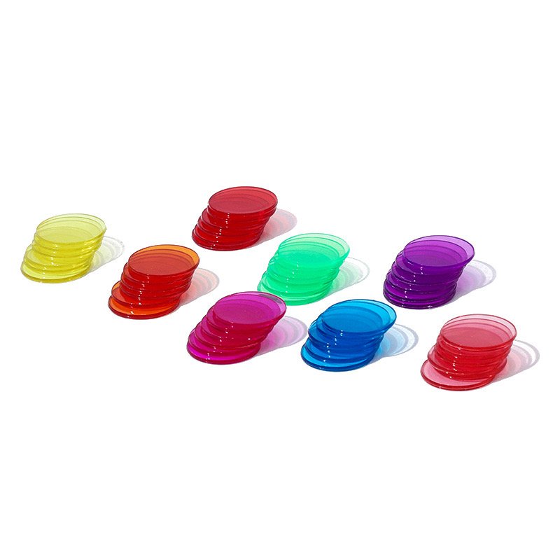 Deskjoy 19mm Color transparent small round plastic toy chips round cards all kinds of game points chip coins bingo clip
